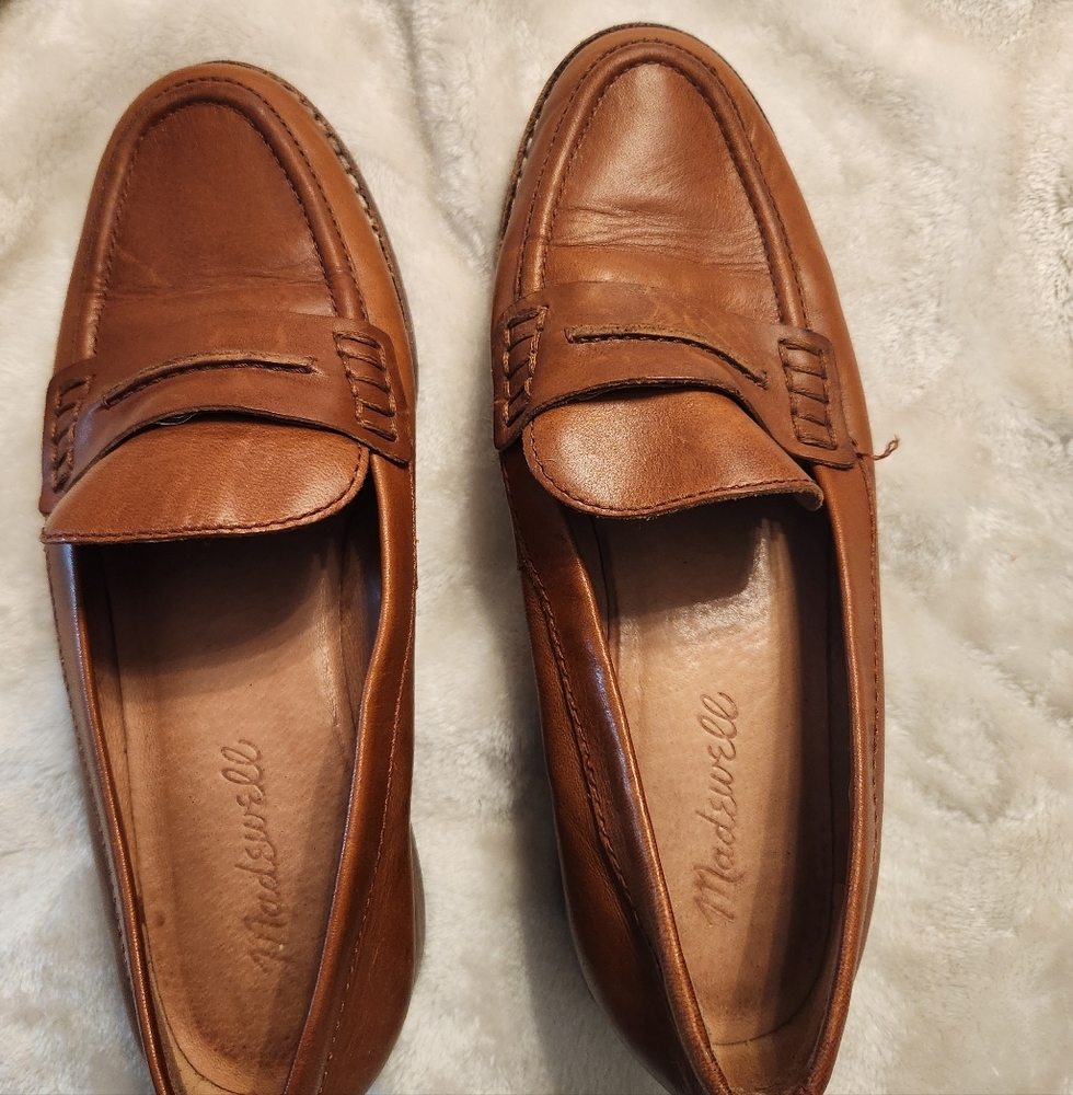 Madewell Tan Leather Women's Slip-On Loafers